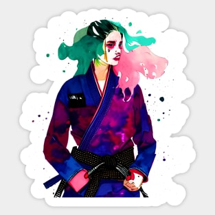 water color bjj girl Sticker